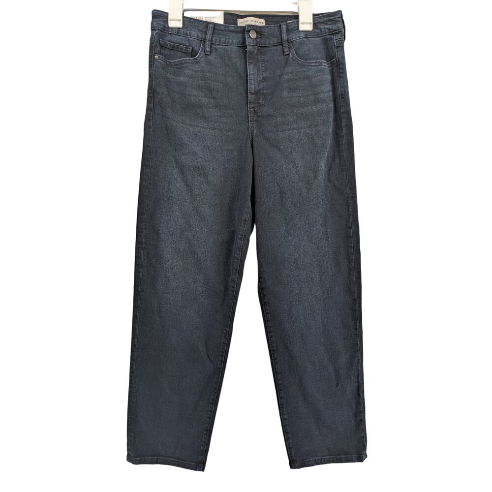 Sanctuary Slim Straight Jeans 10 Nighthawk Stretch High Rise Denim Soft Slim Fit